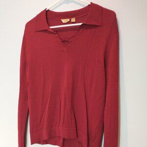 Caslon Red Long Sleeve Sweater